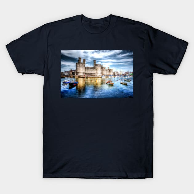 Caernarfon Castle At Dusk T-Shirt by tommysphotos